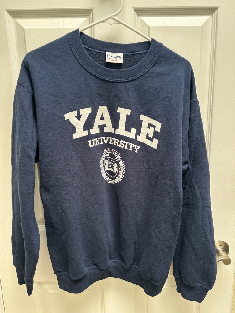 Official Yale University Sweatshirt Purchased In Campus Store